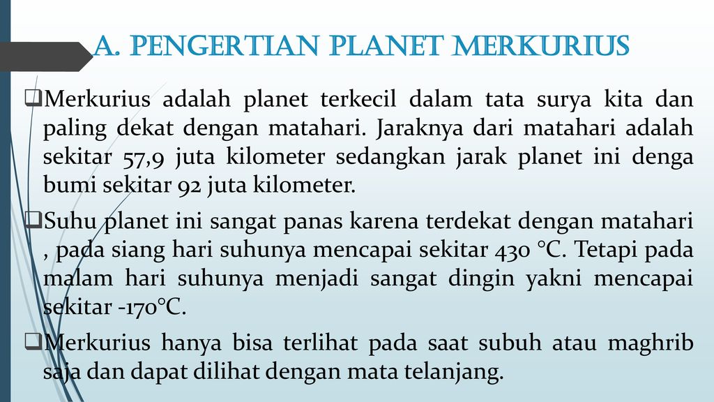 Planet Merkurius Kelompok 5 Hutrimas Arimbi P A L Ppt Download