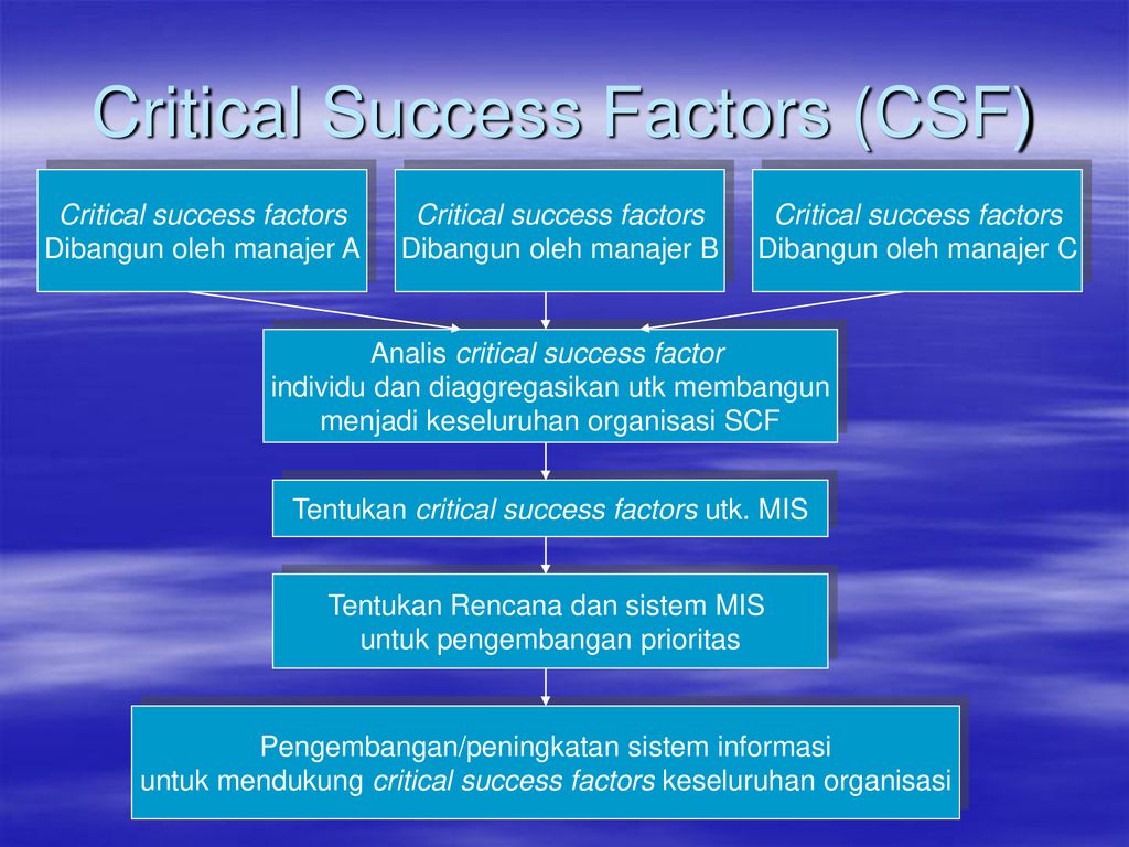 Critical factor. Main Factor of success.