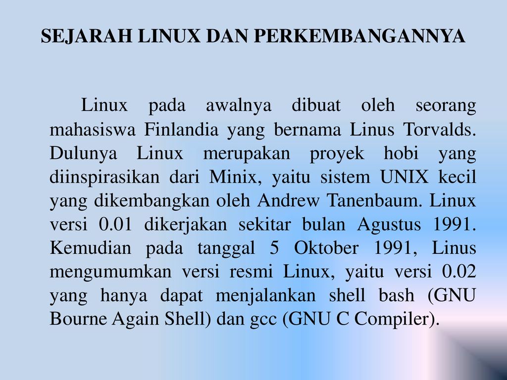 SEJARAH LINUX DAN PERKEMBANGANNYA - Ppt Download