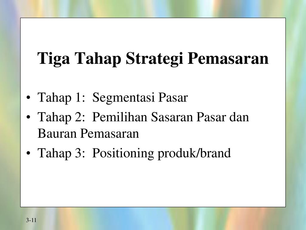 Tiga Tahap Strategi Pemasaran