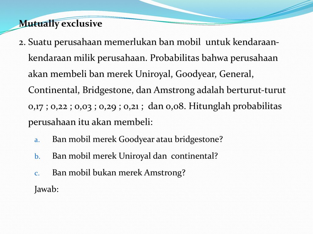 24 Contoh Soal Peluang Mutually Exclusive Kumpulan Contoh Soal