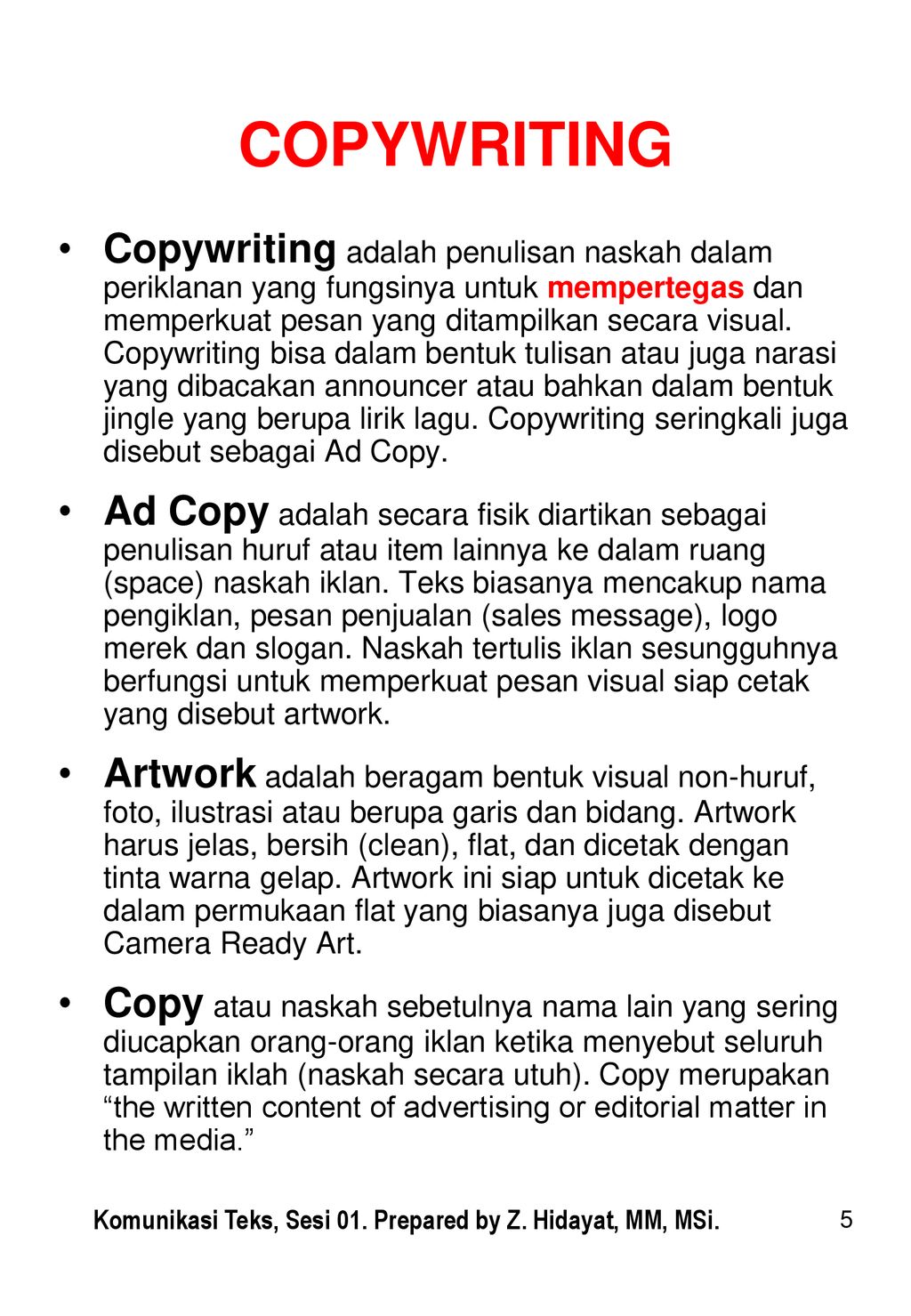 INTRODUKSI COPYWRITING COPYWRITER CREATIVE WRITING Ppt Download