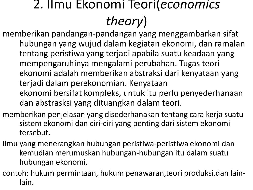 PENGANTAR ILMU EKONOMI - Ppt Download