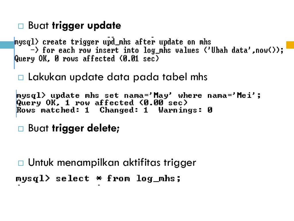 Trigger update