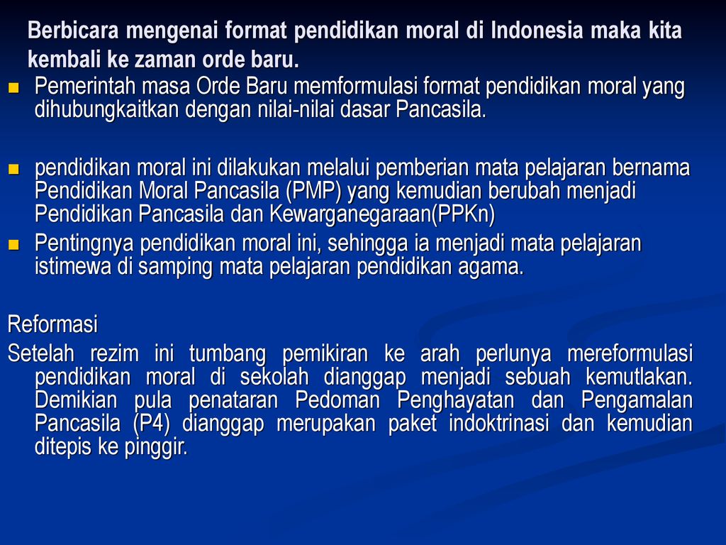 Pendidikan Moral Di Indonesia Ppt Download