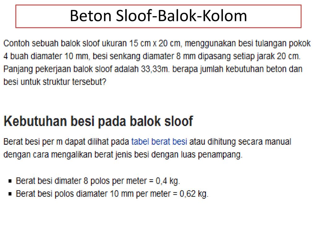 Beton Sloof-Balok-Kolom
