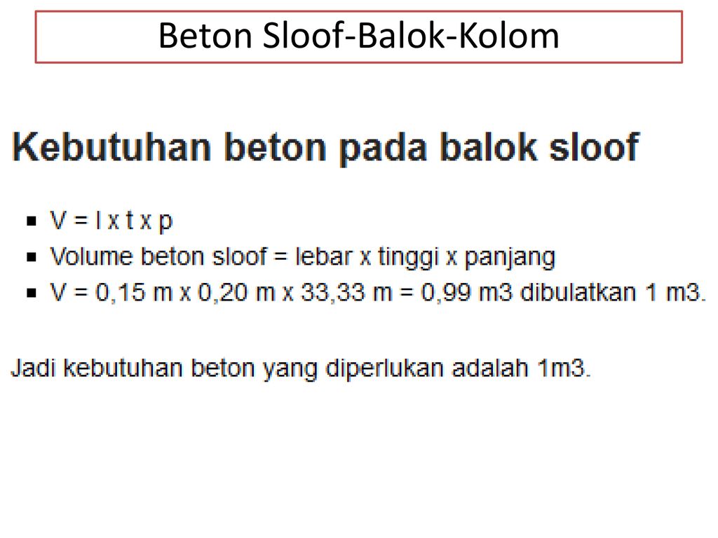 Beton Sloof-Balok-Kolom