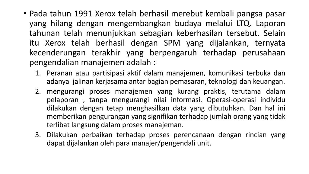 Sistem Pengendalian Manajemen Studi Kasus Xerox Company Ppt Download
