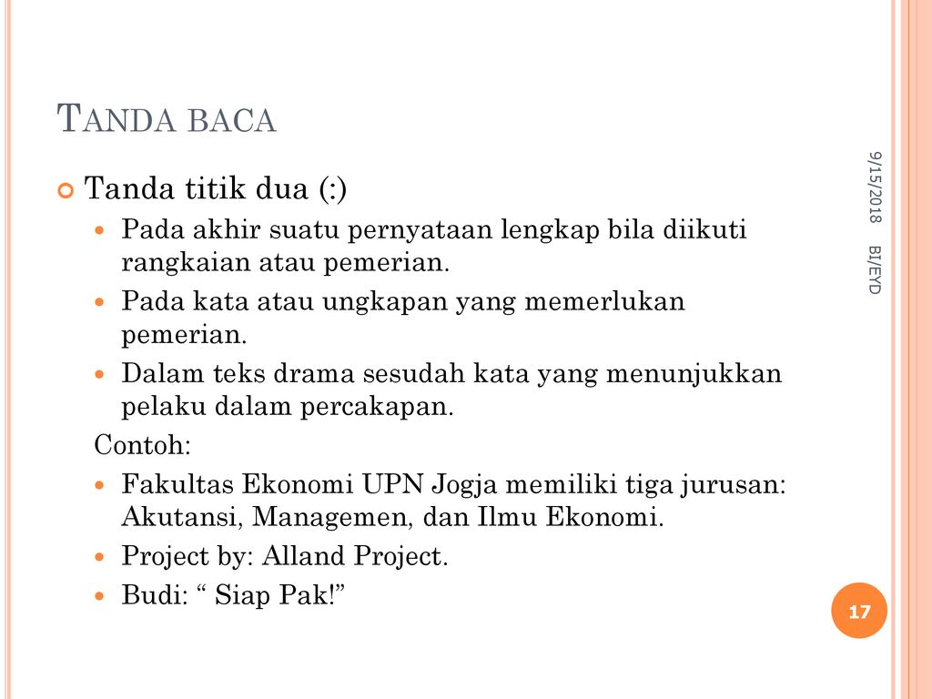 EYD DAN TANDA BACA. - Ppt Download