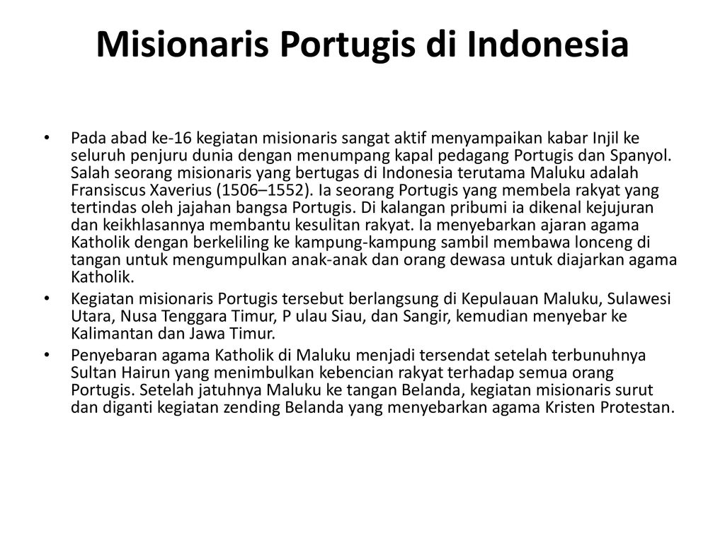Misionaris portugis di maluku