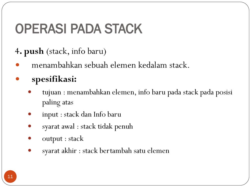 Stack info