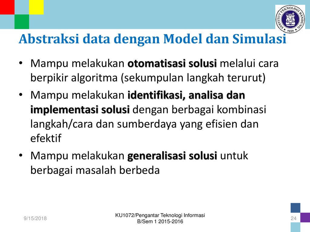 Abstraksi data dengan Model dan Simulasi