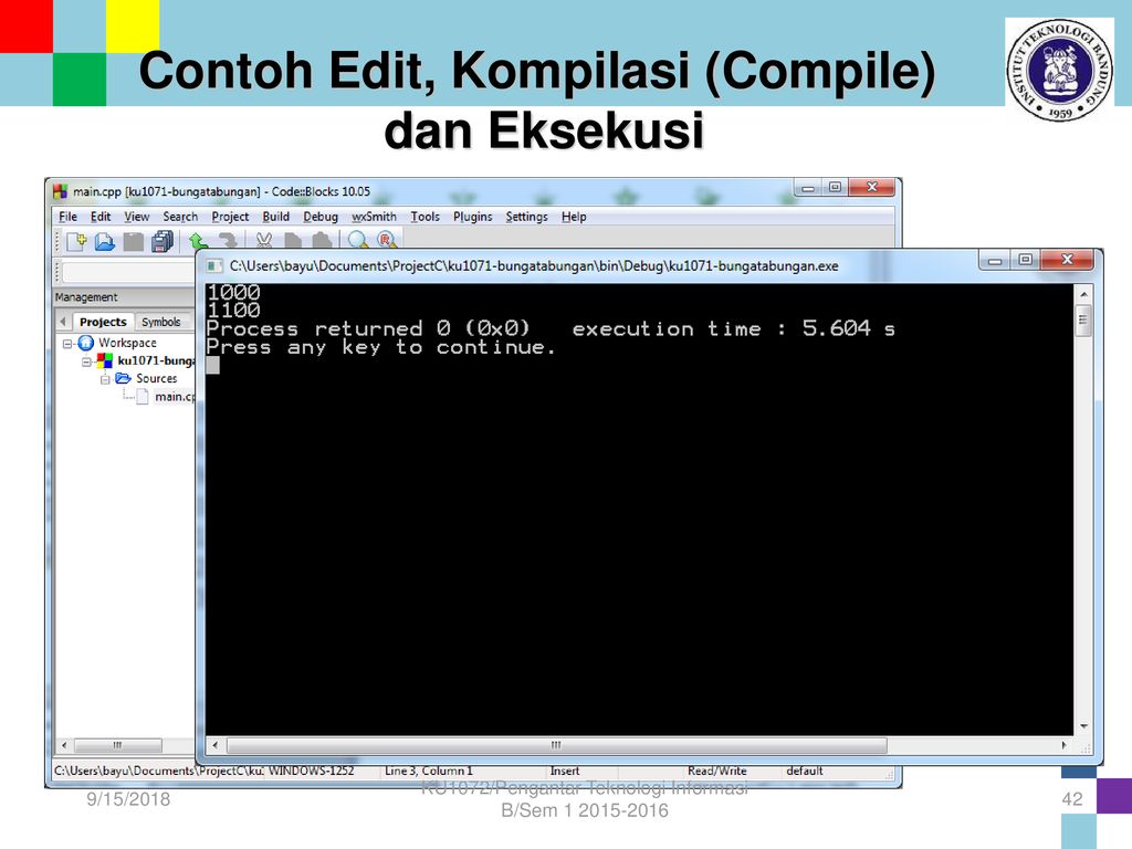 Contoh Edit, Kompilasi (Compile)