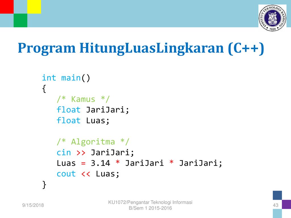 Program HitungLuasLingkaran (C++)