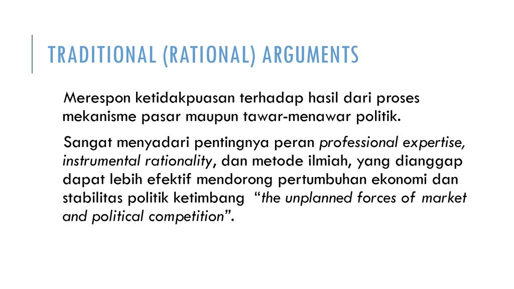 Traditional (Rational) Arguments