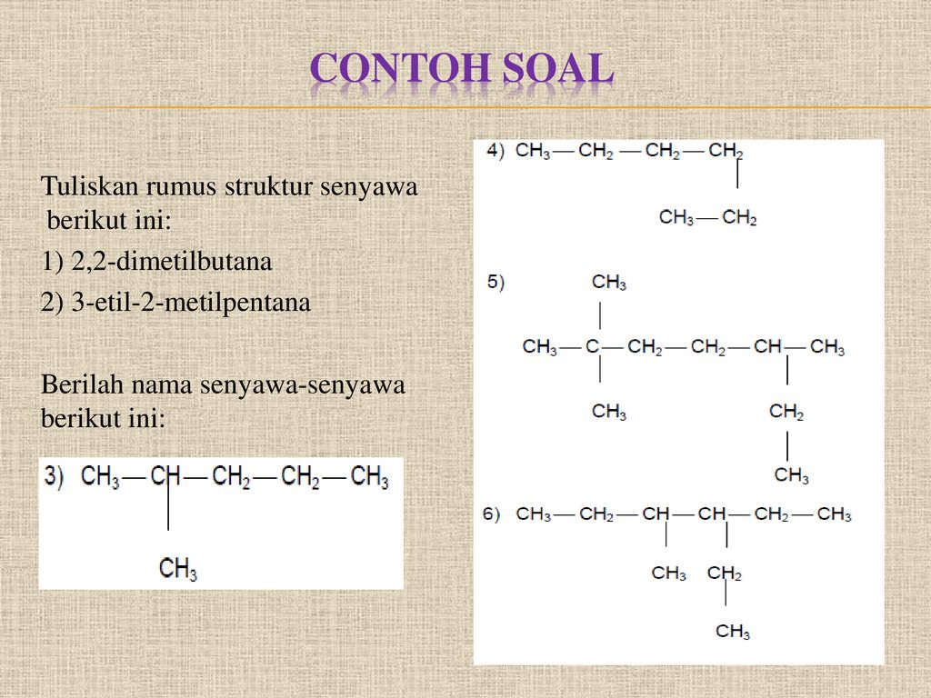 Berilah nama senyawa hidrokarbon berikut