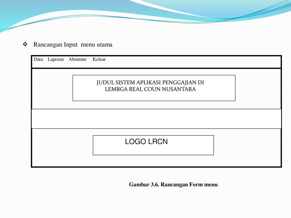 Gambar 3.6. Rancangan Form menu