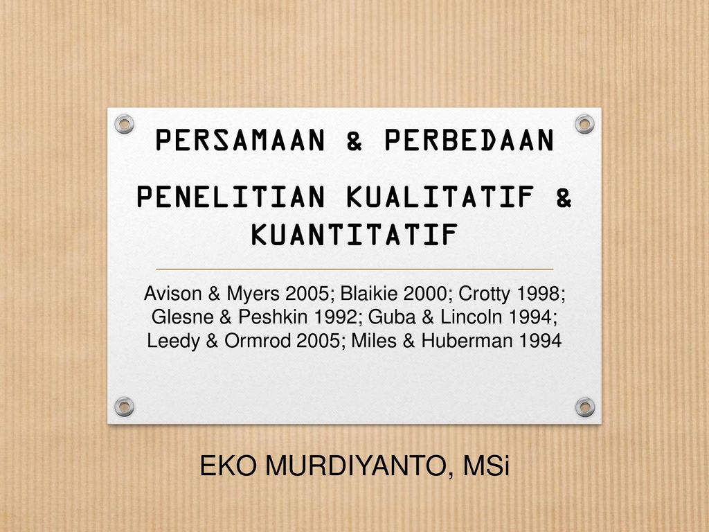 Penelitian Kualitatif Kuantitatif Ppt Download