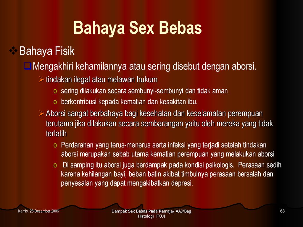 Bahaya Sex Bebas Pada Remaja Suatu Tinjauan Aspek Medis Dan Islam Ppt Download 0523
