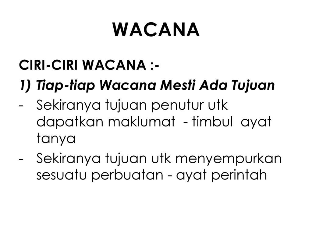 Ciri Ciri Wacana – Studyhelp