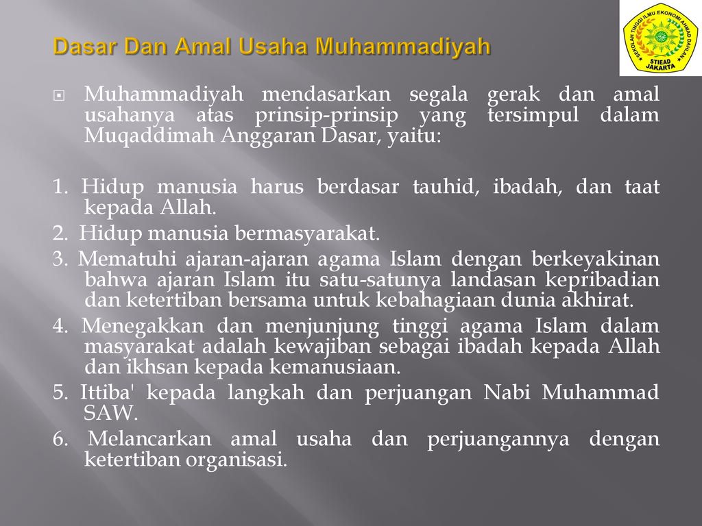 Dasar Dan Amal Usaha Muhammadiyah