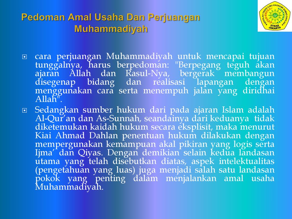Pedoman Amal Usaha Dan Perjuangan Muhammadiyah