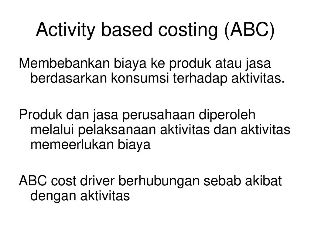 Activity Based Costing - Ppt Download