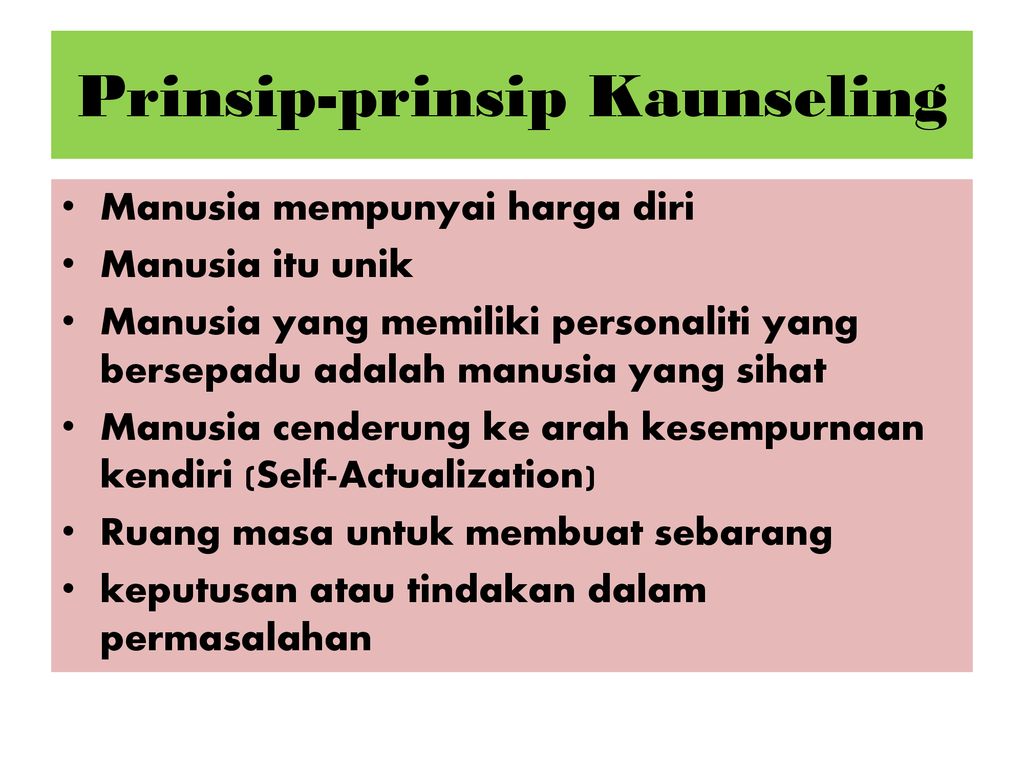 Prinsip-prinsip Kaunseling