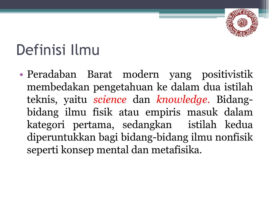 Konsep Ilmu Perspektif Islam Dan Barat Ppt Download