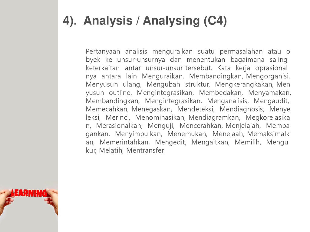4). Analysis / Analysing (C4)