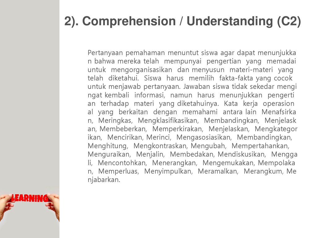 2). Comprehension / Understanding (C2)