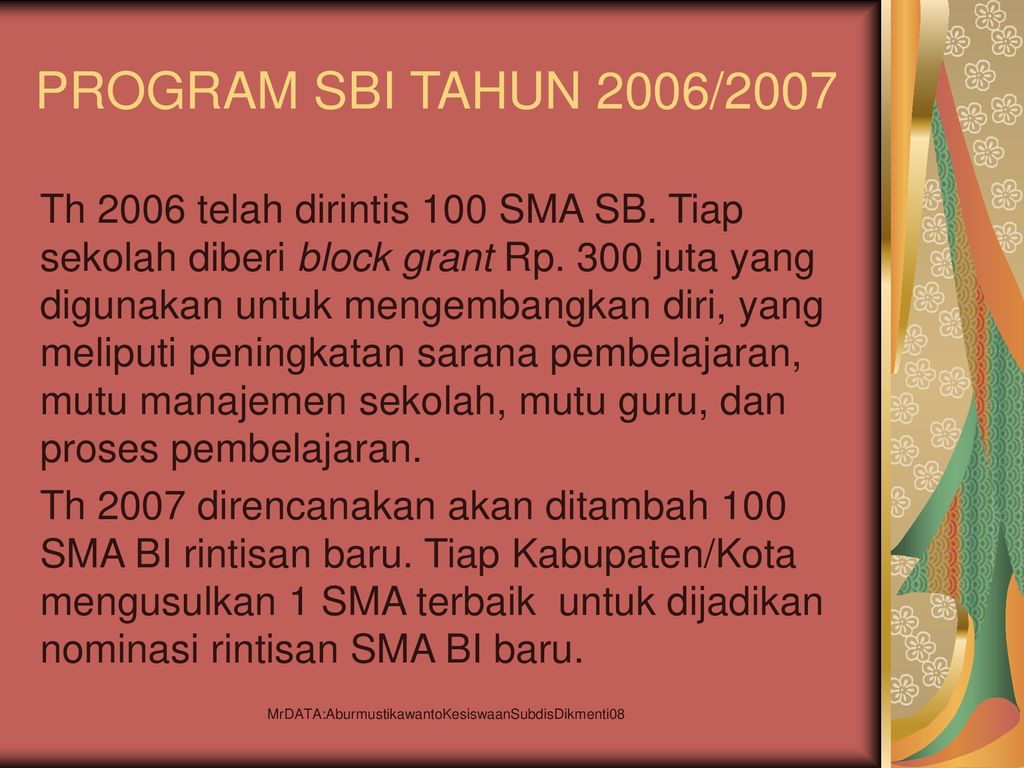 RINTISAN SMA BERTARAF INTERNASIONAL (SBI) - Ppt Download