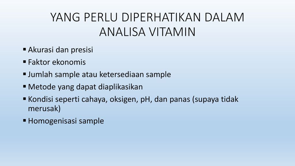 Analisa Zat Gizi Vitamin Ppt Download