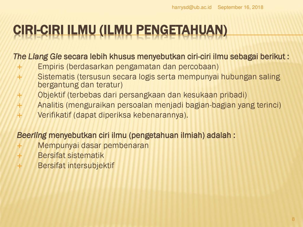 Ciri Ilmu Pengetahuan – Brain