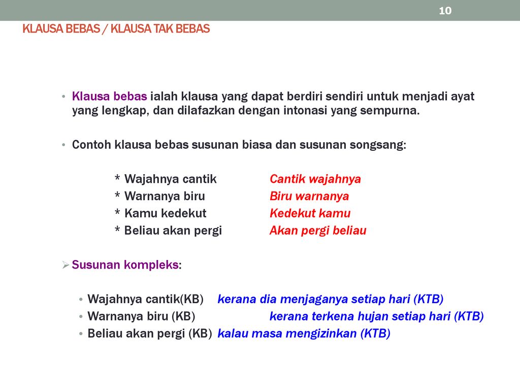 Contoh Klausa Bebas – Sinau