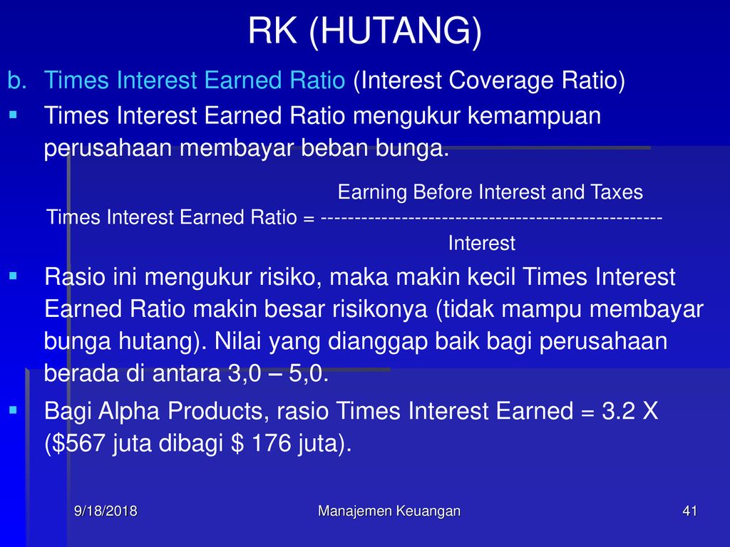 Earnings before interest and taxes