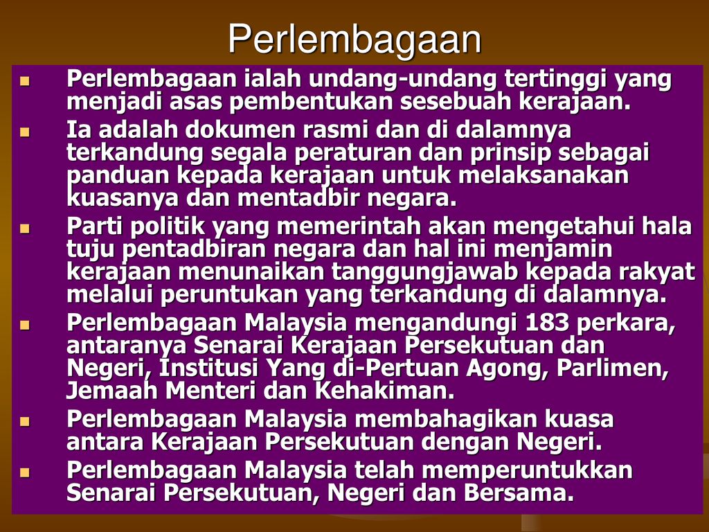 Ciri Ciri Utama Sistem Pemerintahan Demokrasi Berparlimen Di Malaysia Ppt Download