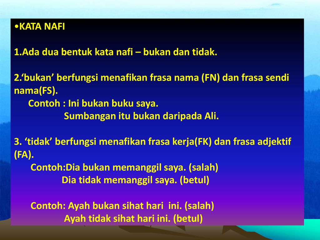 Nafi contoh ayat Pengertian Laa