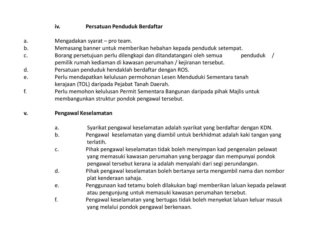 CADANGAN TATA CARA PERMOHONAN PELAKSANAAN KAWALAN KESELAMATAN 