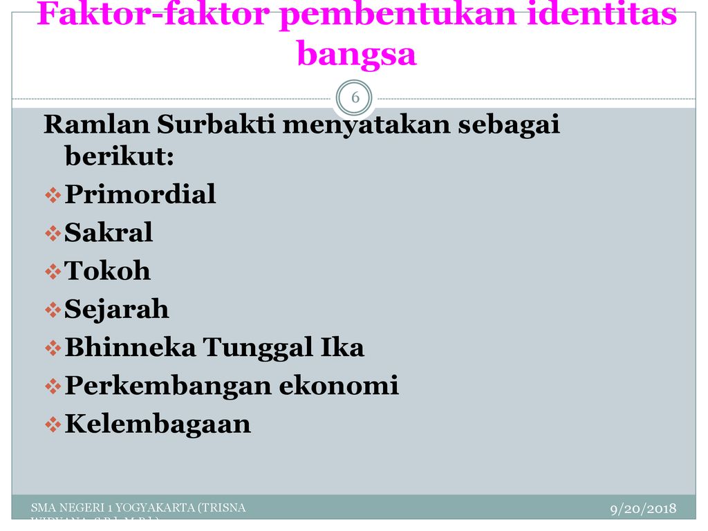 Faktor-faktor pembentukan identitas bangsa