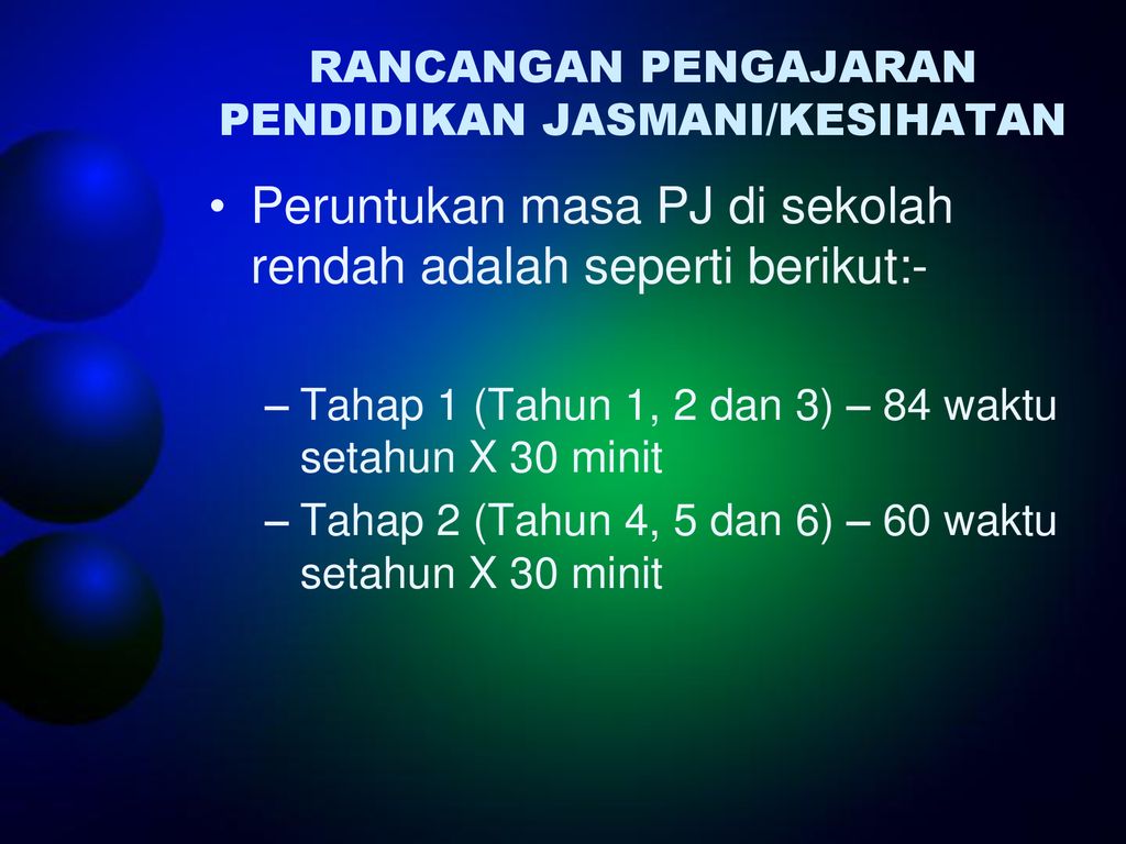 RANCANGAN PENGAJARAN PENDIDIKAN JASMANI DAN KESIHATAN - Ppt Download