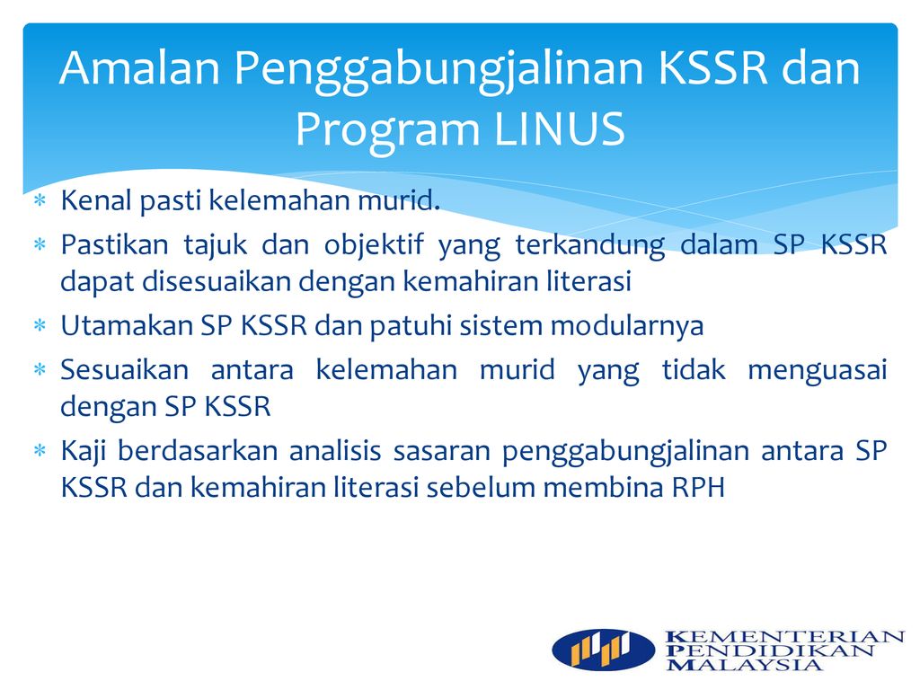 Amalan Penggabungjalinan KSSR dan Program LINUS