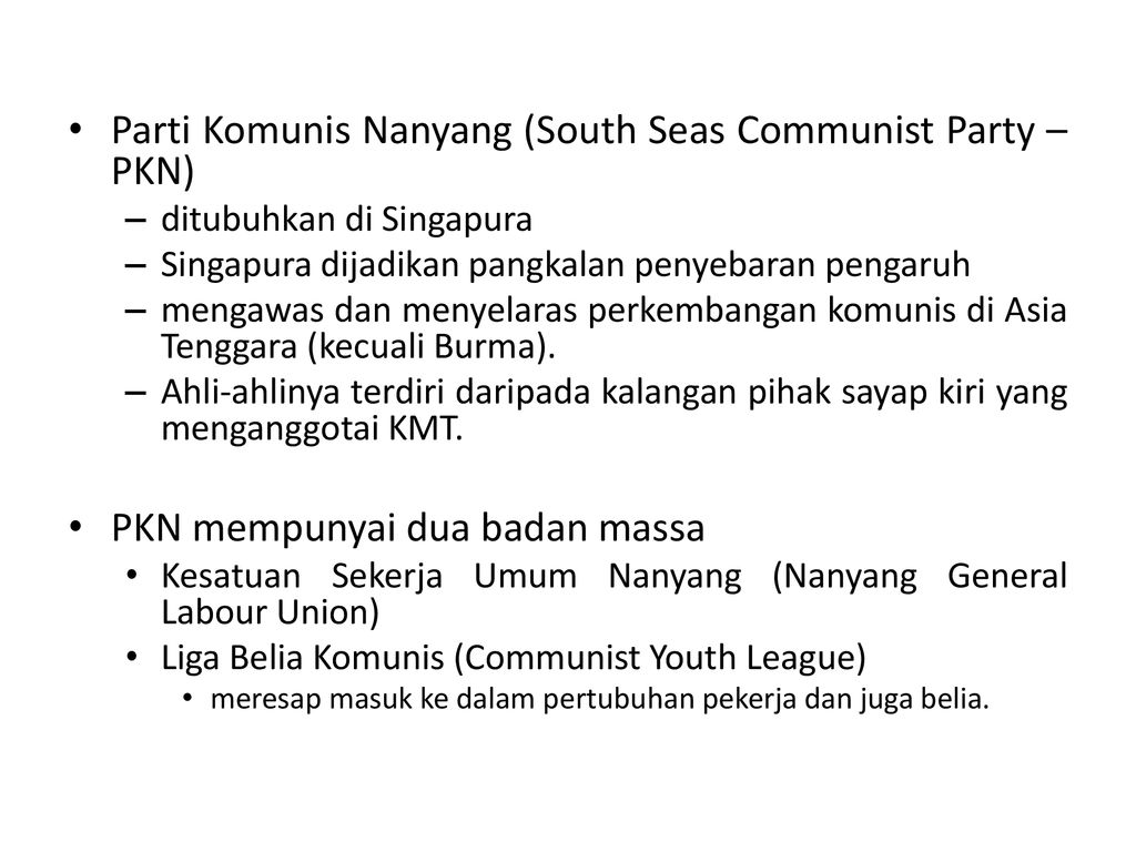 Parti komunis malaya sejarah tingkatan 4