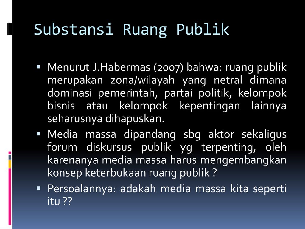 MEDIA SEBAGAI RUANG PUBLIK - Ppt Download