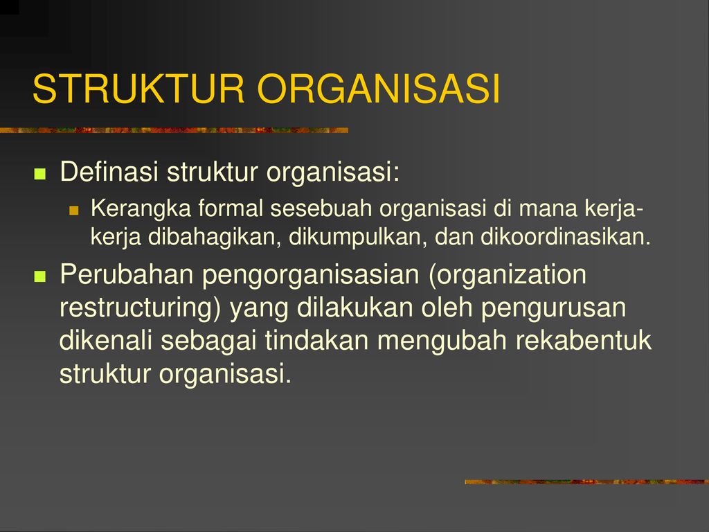 Struktur organisasi perniagaan