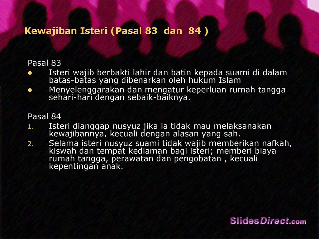 HAK DAN KEWAJIBAN SUAMI ISTERI DALAM PERKAWINAN MENURUT HUKUM ISLAM, UU ...