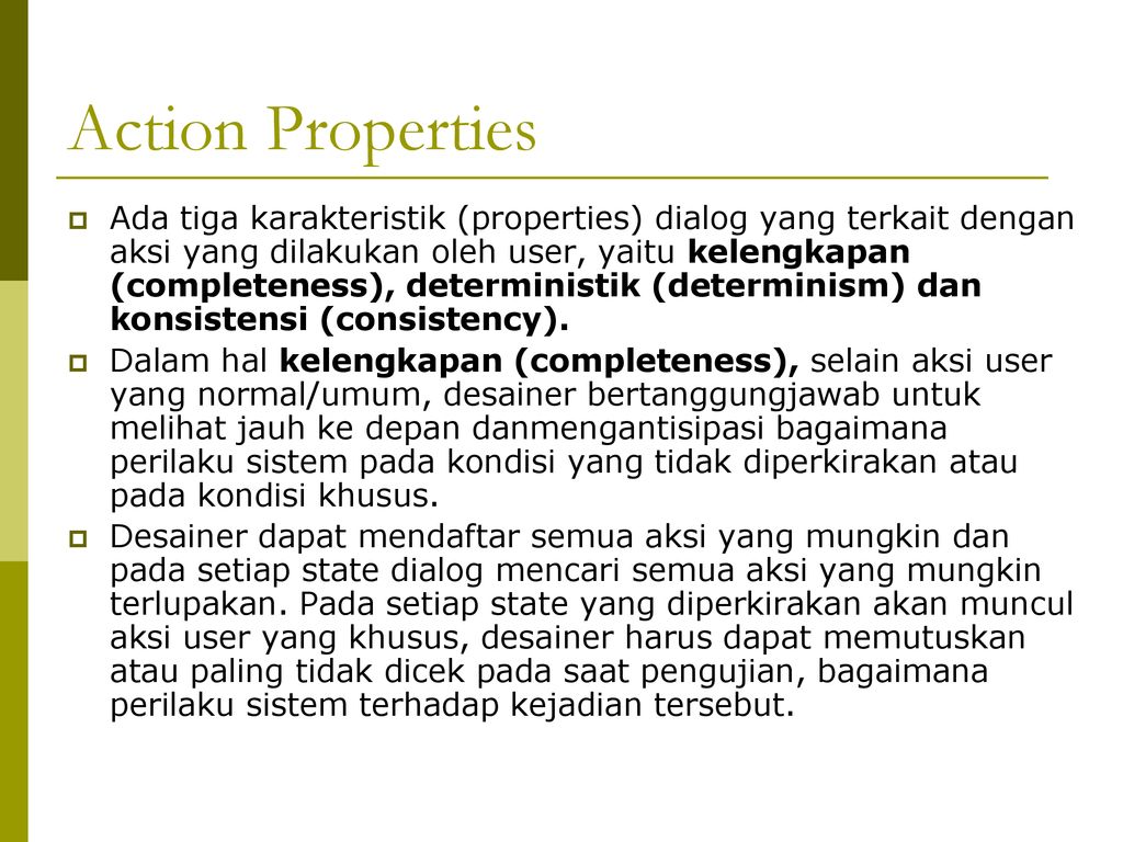 Action properties
