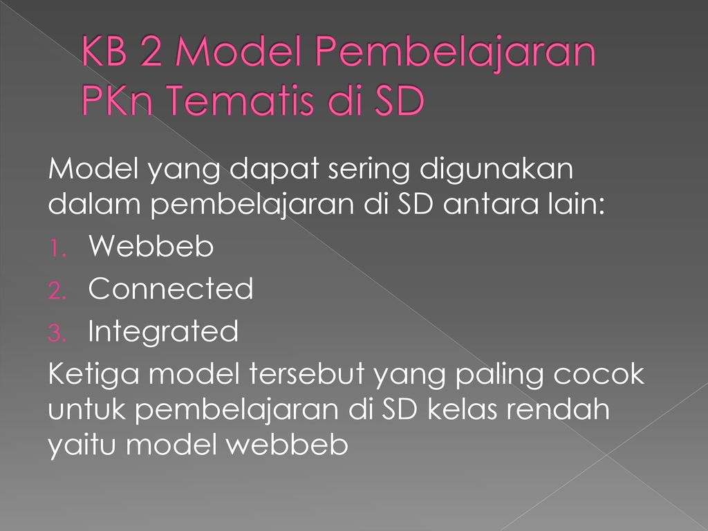 KB 2 Model Pembelajaran PKn Tematis di SD