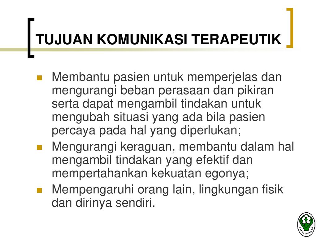 KOMUNIKASI TERAPEUTIK - Ppt Download