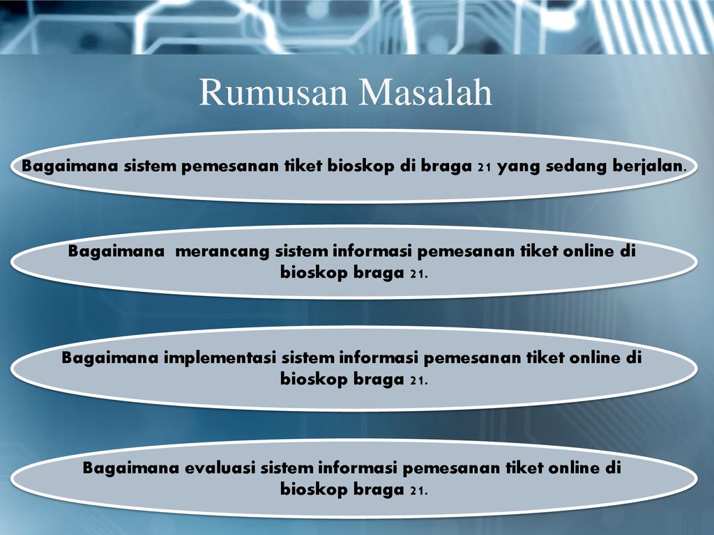 SISTEM INFORMASI PEMESANAN TIKET ONLINE DI BIOSKOP BRAGA ppt download